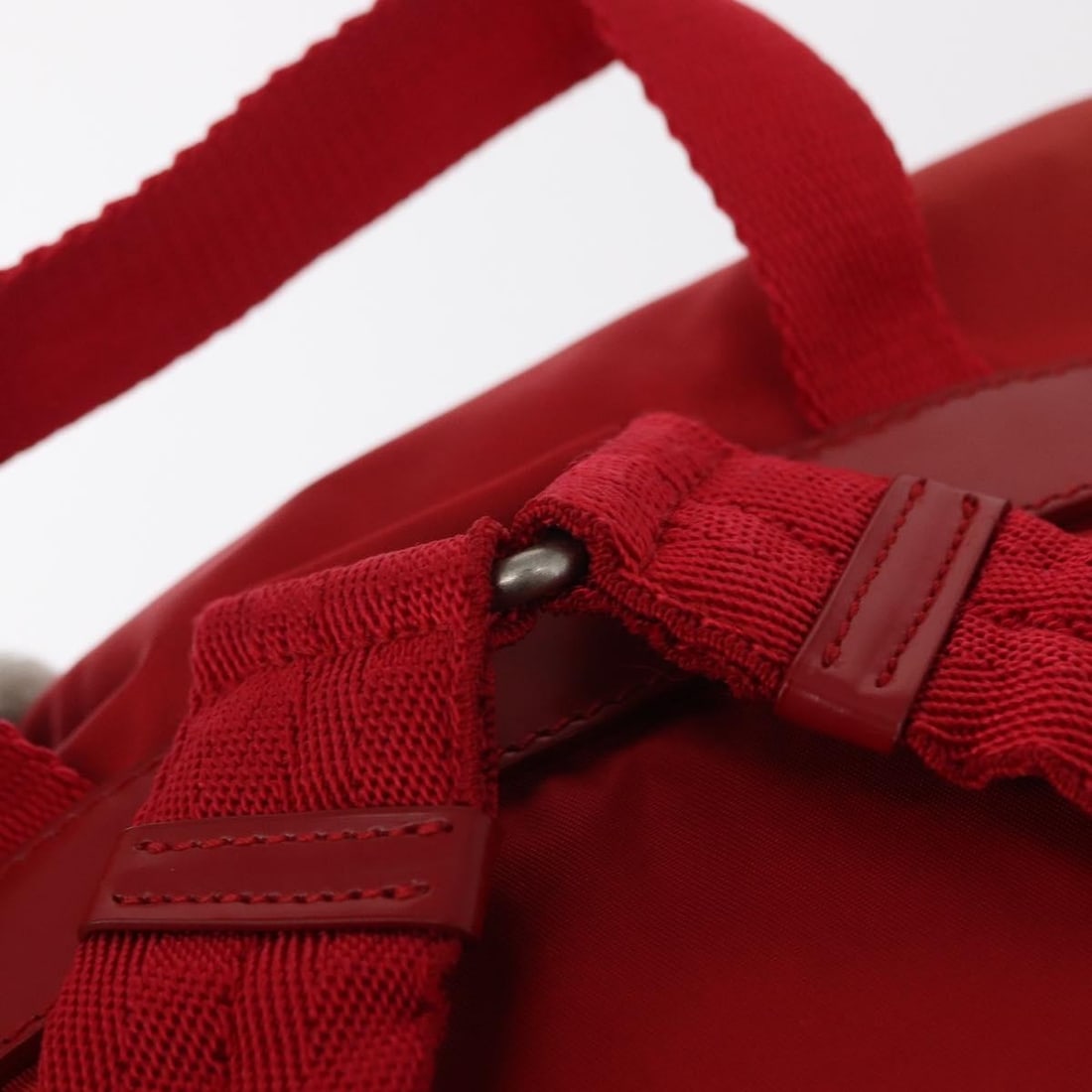 PRADA Red Silver Nylon Backpack Authentic AR13819 - 9