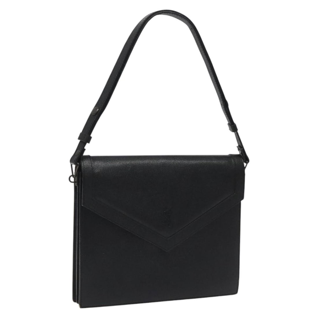 Black Leather Shoulder Bag by Saint Laurent for Women: Black Leather Shoulder Bag by Saint Laurent for Women This SAINT LAURENT shoulder bag features a classic black leather exterior and is designed for women. The bag has a structured silhouette with a sh