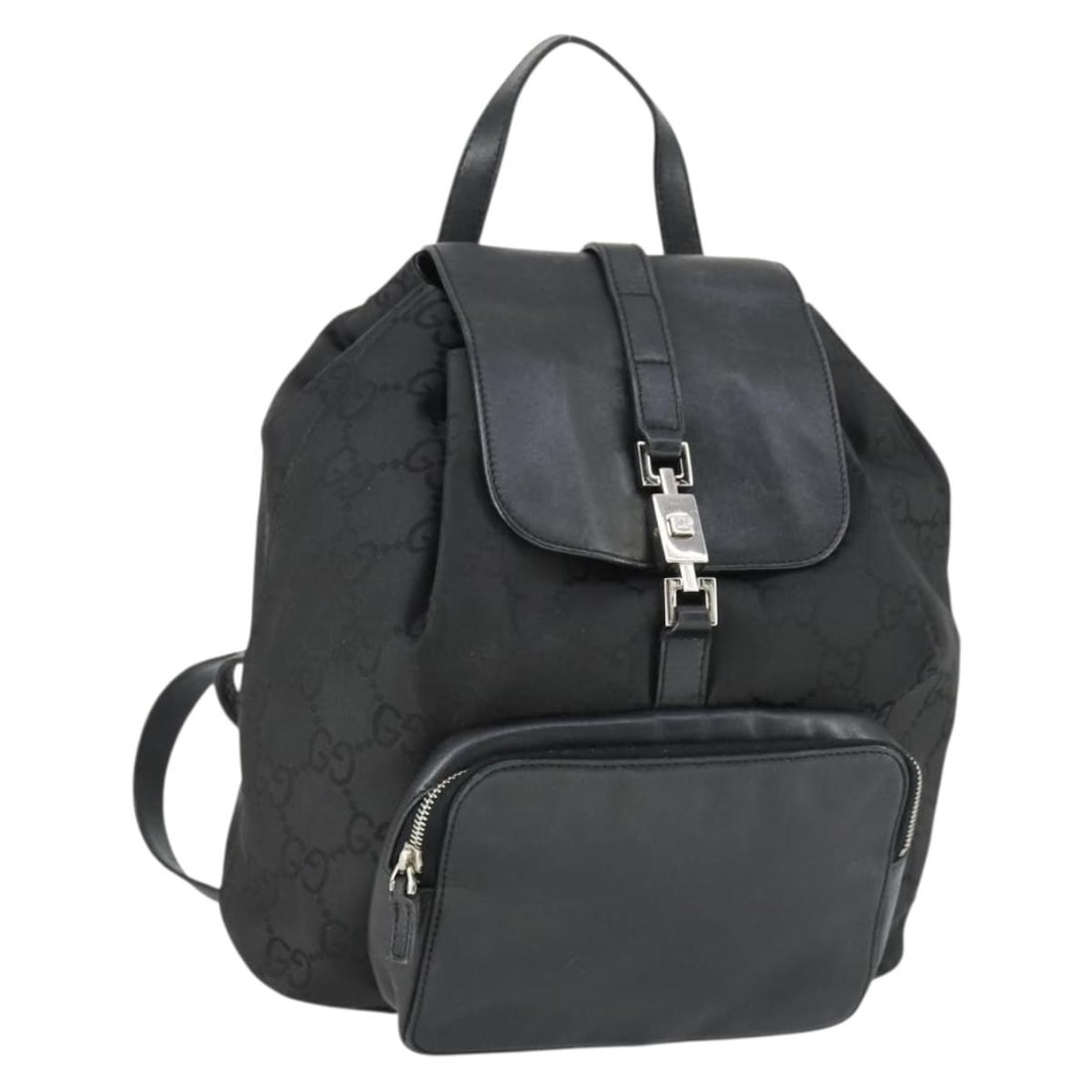 Gucci 003 0245 GG Canvas Backpack in Black and Silver: Gucci 003 0245 GG Canvas Backpack in Black and Silver Gucci GG canvas backpack in black and silver. This women's backpack is made in Italy and shows heavy signs of use, including rubbing, stains, slig