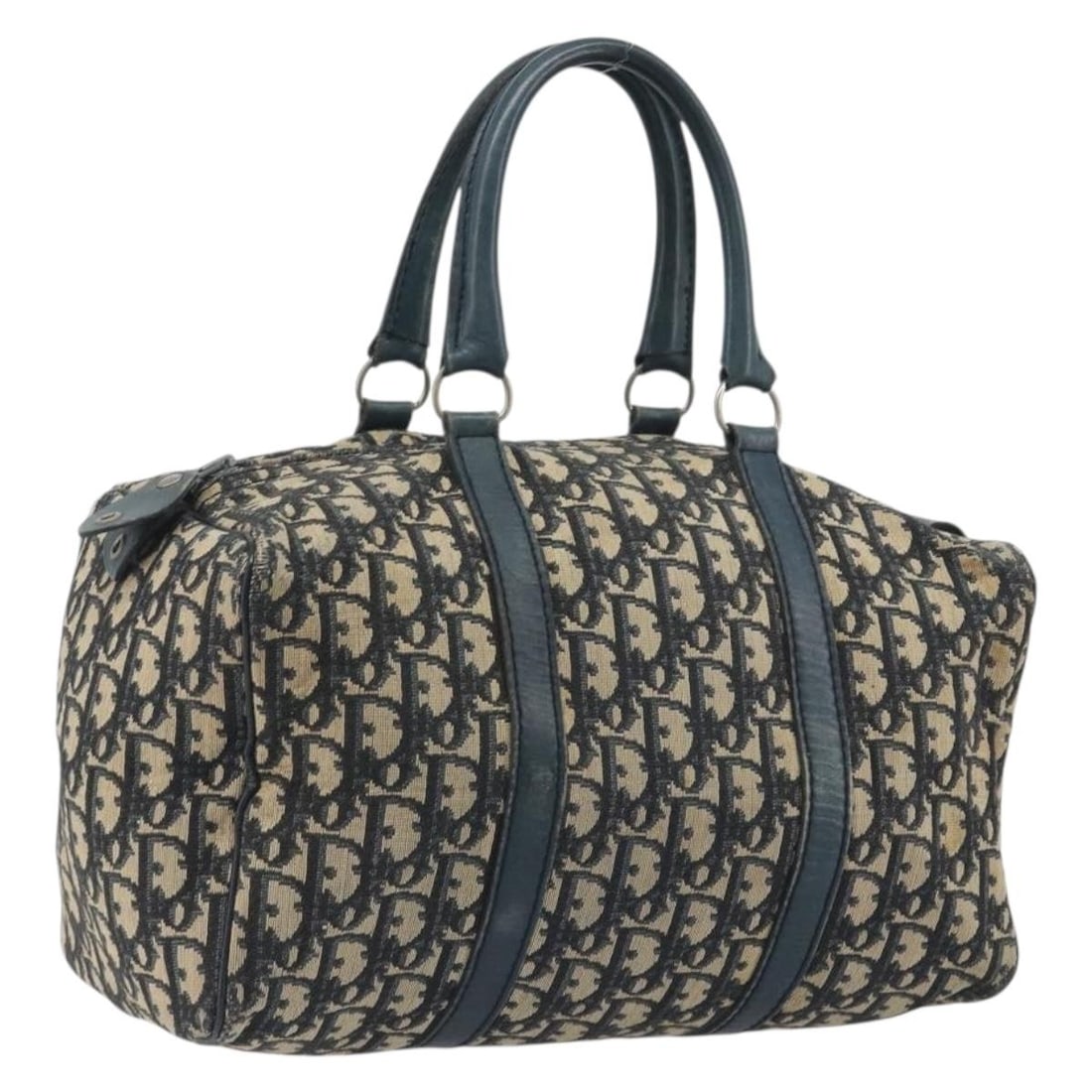 Christian Dior Navy Silver Trotter Canvas Womens Handbag: Christian Dior Navy Silver Trotter Canvas Womens Handbag Christian Dior handbag in navy and silver Trotter canvas, made in France. This women's bag is offered without the original box or dust bag and 