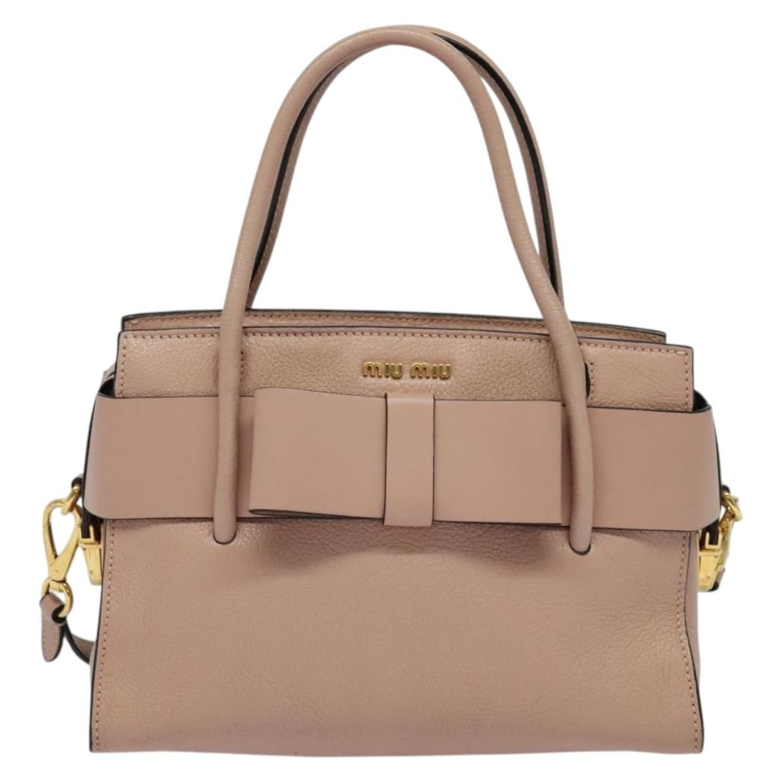 Miu Miu Madras Fiocco Leather Tote Bag Pink 25cm by 15cm by 13cm (1 of 18)