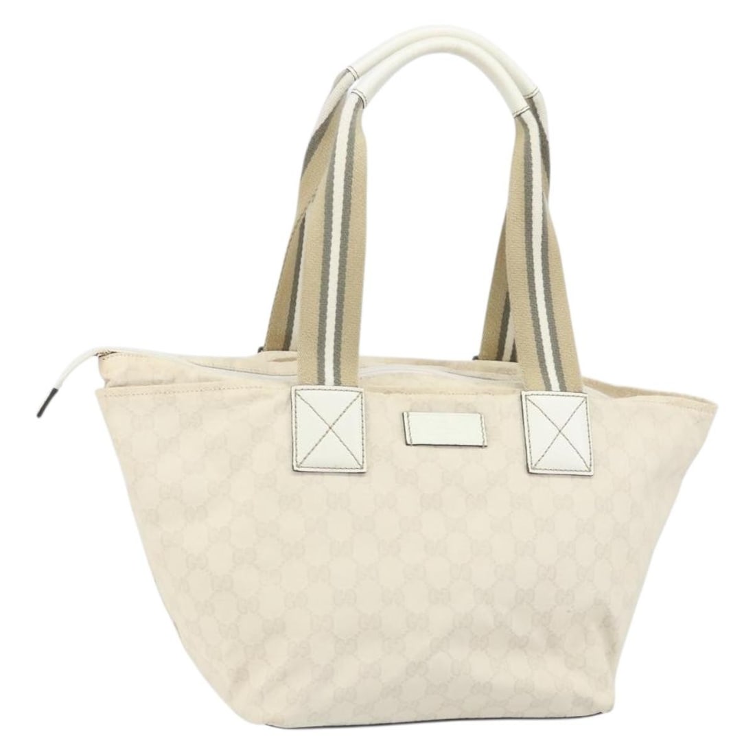 Gucci 131230 GG Canvas Tote Handbag White Gold: Gucci 131230 GG Canvas Tote Handbag White Gold Authentic Gucci tote bag in white and gold GG canvas, designed for women and made in Italy. This pre-owned bag is sold as photographed and does not inclu