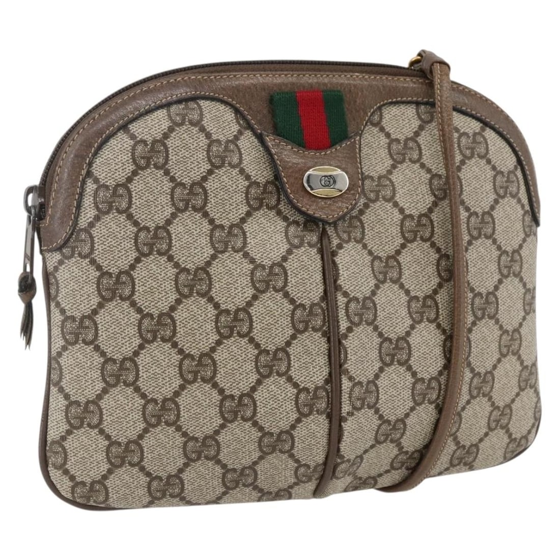 Gucci GG Supreme Sherry Line Shoulder Bag Beige Red PVC Canvas 904 02 047: Gucci GG Supreme Sherry Line Shoulder Bag Beige Red PVC Canvas 904 02 047 This GUCCI GG Supreme Web Sherry Line shoulder bag features a beige and red PVC leather and GG canvas exterior. The bag is des