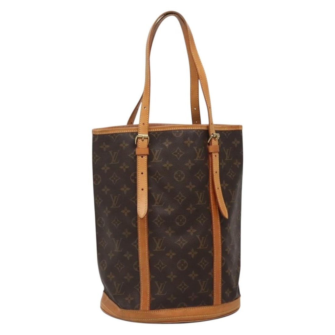 Louis Vuitton M42236 Bucket GM Monogram Canvas Shoulder Purse: Louis Vuitton M42236 Bucket GM Monogram Canvas Shoulder Purse Louis Vuitton Monogram Bucket GM shoulder bag in Monogram canvas, made in France. This women's shoulder bag features an adjustable shoulde