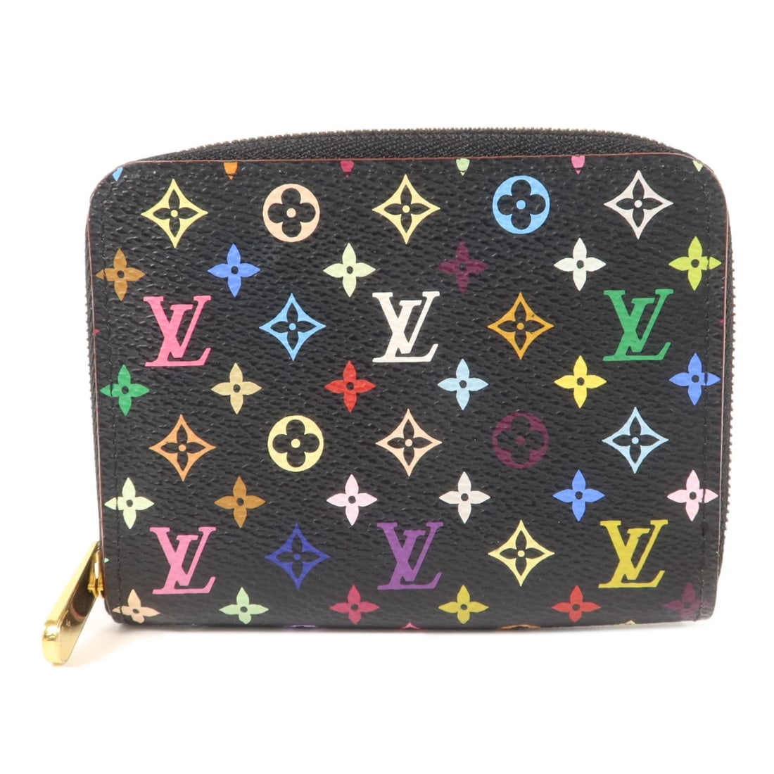 Louis Vuitton M93740 Zippy Coin Purse Black Monogram Multicolore: Louis Vuitton M93740 Zippy Coin Purse Black Monogram Multicolore Louis Vuitton Zippy coin purse in black Monogram Multicolore PVC coated canvas. This women's coin purse features a zip-around design wi