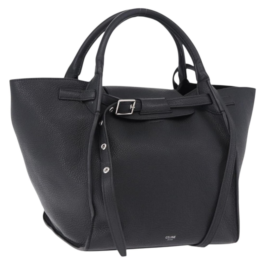 CELINE Big Bag Small 2way Leather Handbag Black Silver (1 of 18)