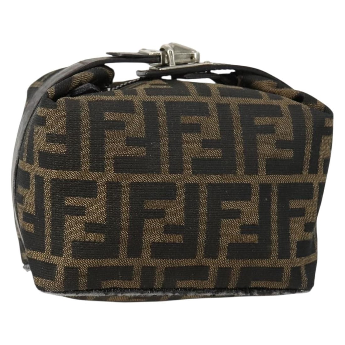 Fendi Zucca Canvas Womens Handbag Black Brown Italy: Fendi Zucca Canvas Womens Handbag Black Brown Italy Authentic Fendi Zucca canvas hand bag in black and brown. This women's bag includes a dust bag, one key, and a clochette. Condition is heavily used 