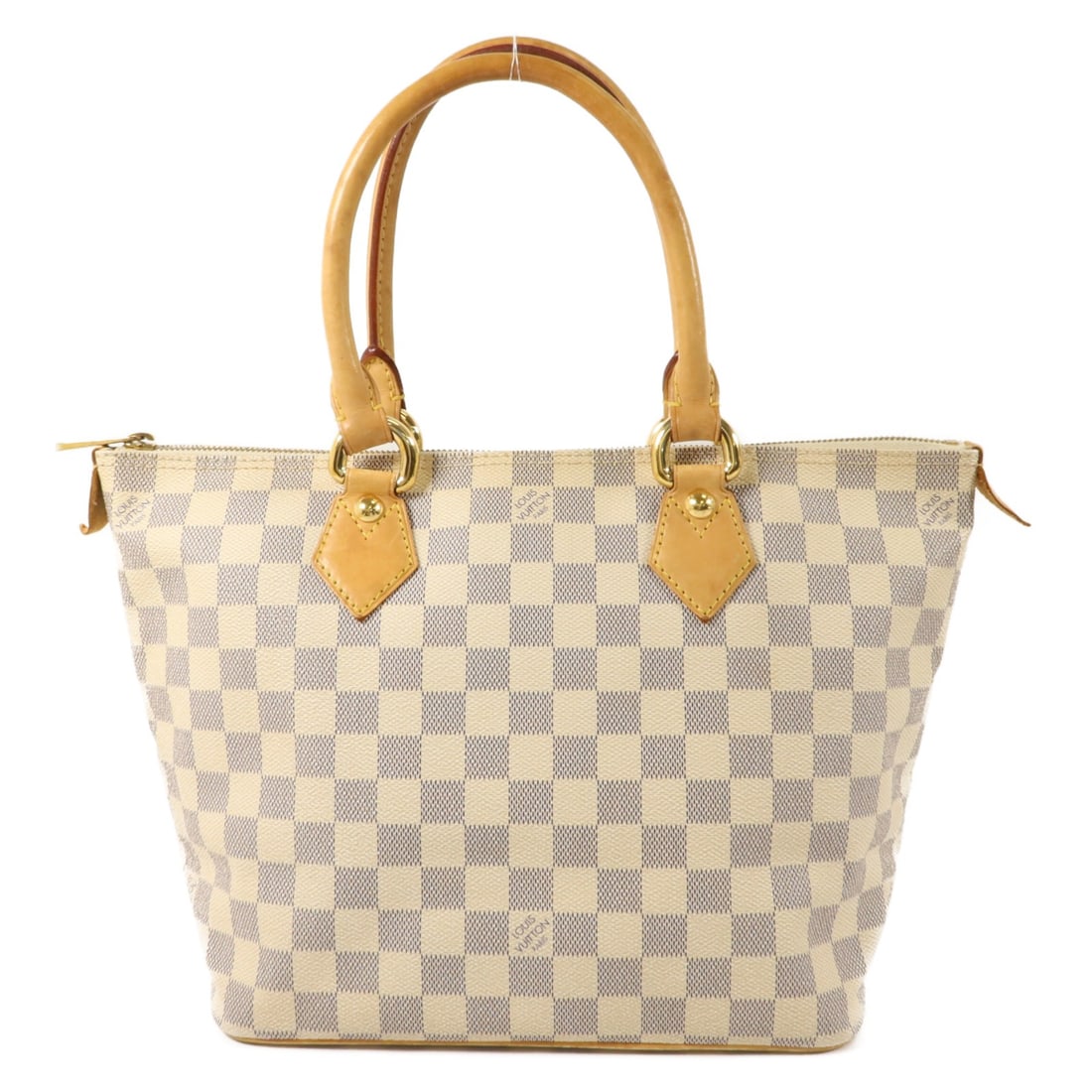 Louis Vuitton Saleya PM N51186 Damier Azur Tote White: Louis Vuitton Saleya PM N51186 Damier Azur Tote White Louis Vuitton Saleya PM tote bag in Damier Azur PVC coated canvas with a white exterior. This women's handbag features an open interior with two i