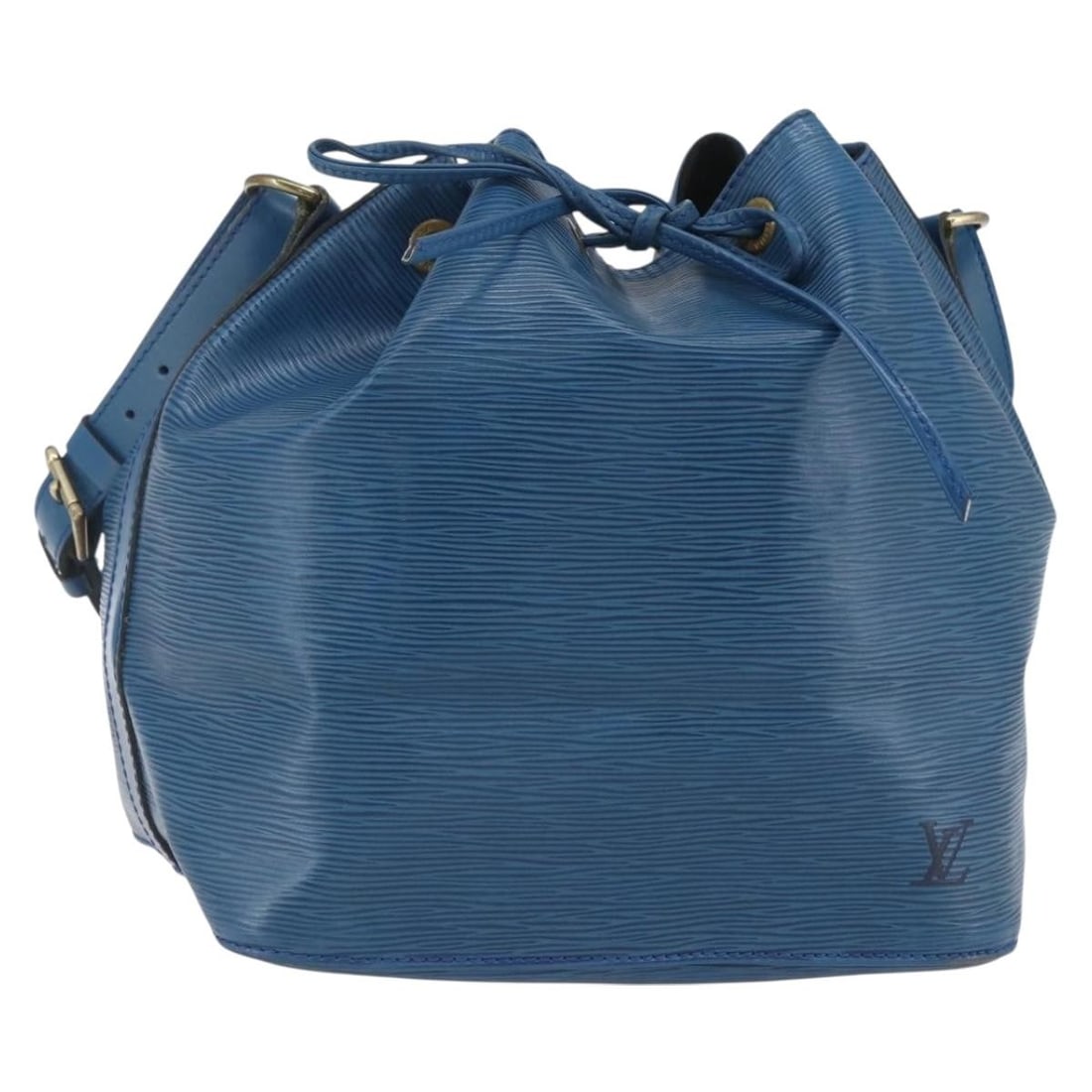 Louis Vuitton Petit Noe Blue Epi Leather Shoulder Bag M44105: Louis Vuitton Petit Noe Blue Epi Leather Shoulder Bag M44105 This is a Louis Vuitton Petit Noe shoulder bag crafted from blue Epi leather. The bag features a drawstring closure, adjustable shoulder st