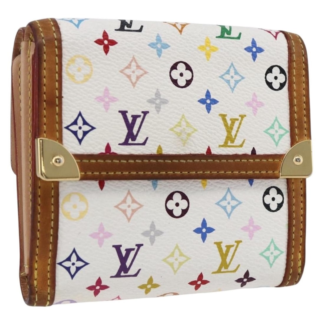 Louis Vuitton M92983 white multicolor canvas wallet for women: Louis Vuitton M92983 white multicolor canvas wallet for women Louis Vuitton Porte Monnaie Billets Cartes Credit wallet in white Monogram Multicolor canvas. This women's wallet is made in France and in