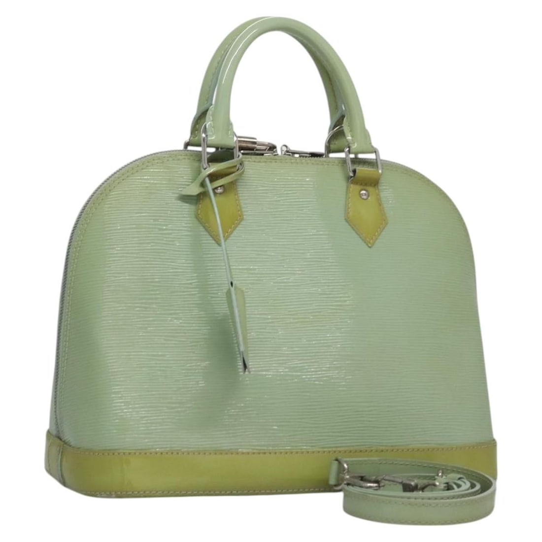 Louis Vuitton M40625 Alma PM Epi Electric Patent Leather Handbag Amand: Louis Vuitton M40625 Alma PM Epi Electric Patent Leather Handbag Amand Louis Vuitton Epi Electric Alma PM handbag in Amand patent leather, made in France. This women's handbag comes with a padlock, tw