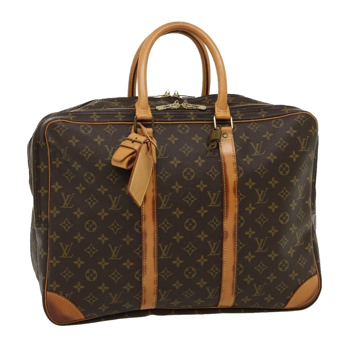 Louis Vuitton M41408 Sirius 45 Monogram Canvas Boston Bag: Louis Vuitton M41408 Sirius 45 Monogram Canvas Boston Bag Louis Vuitton Monogram Sirius 45 Boston bag in monogram canvas, made in France. This women's travel-style bag includes a padlock, one key, nam