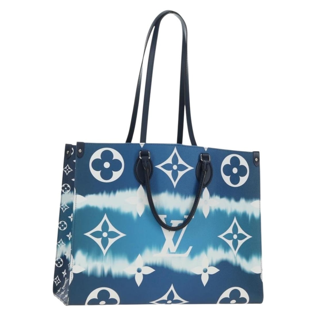 Louis Vuitton M45120 Escal OnTheGo GM Blue Monogram Tote Bag: Louis Vuitton M45120 Escal OnTheGo GM Blue Monogram Tote Bag Louis Vuitton Escal Monogram OnTheGo GM tote bag in blue PVC leather. Made in France, this women's tote includes a dust bag and is noted in