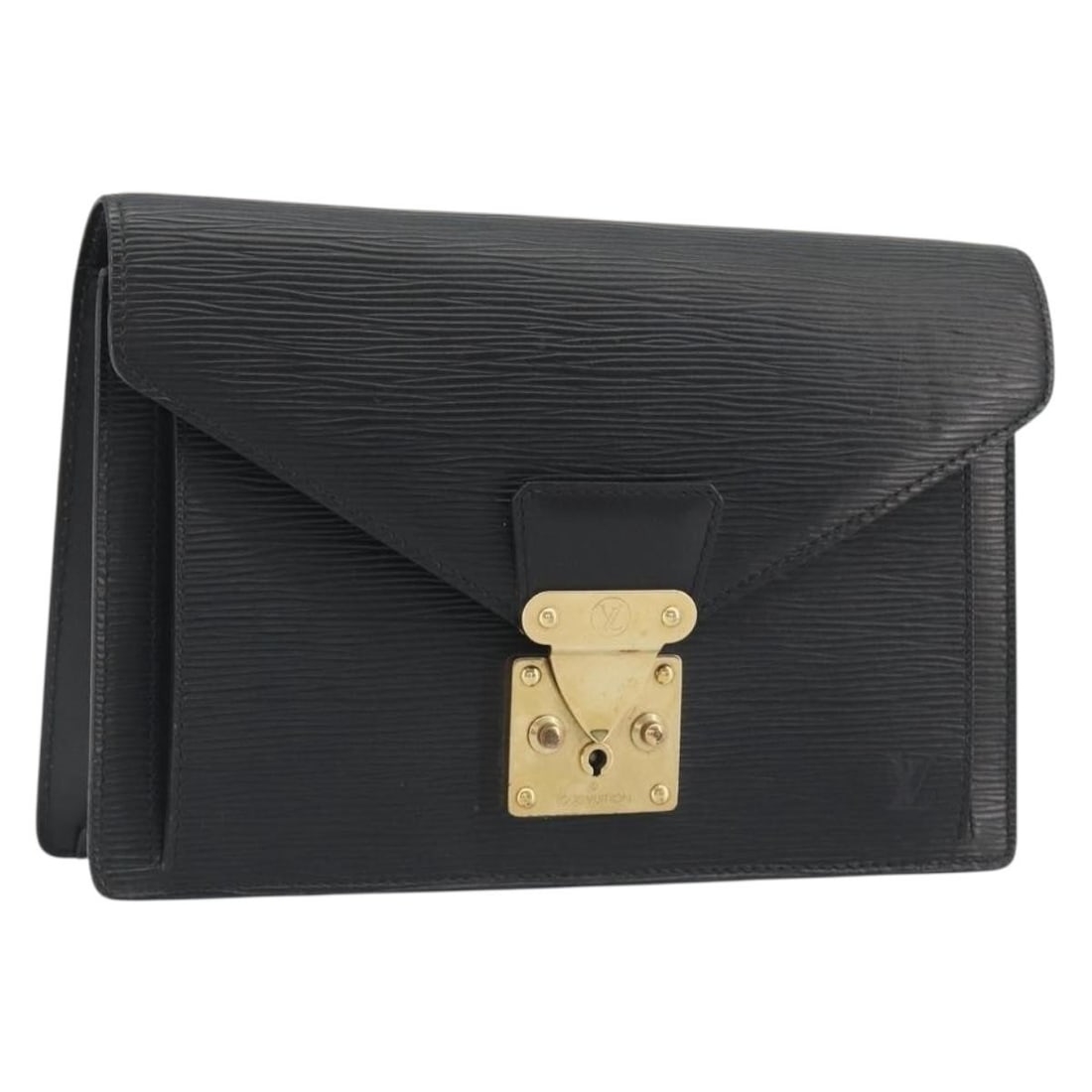 Louis Vuitton M52612 Epi Leather Clutch Black Noir Serie Dragonne: Louis Vuitton M52612 Epi Leather Clutch Black Noir Serie Dragonne Louis Vuitton Epi Serie Dragonne clutch bag in Black/Noir Epi leather. This women's clutch is made in France and shows heavy use, incl