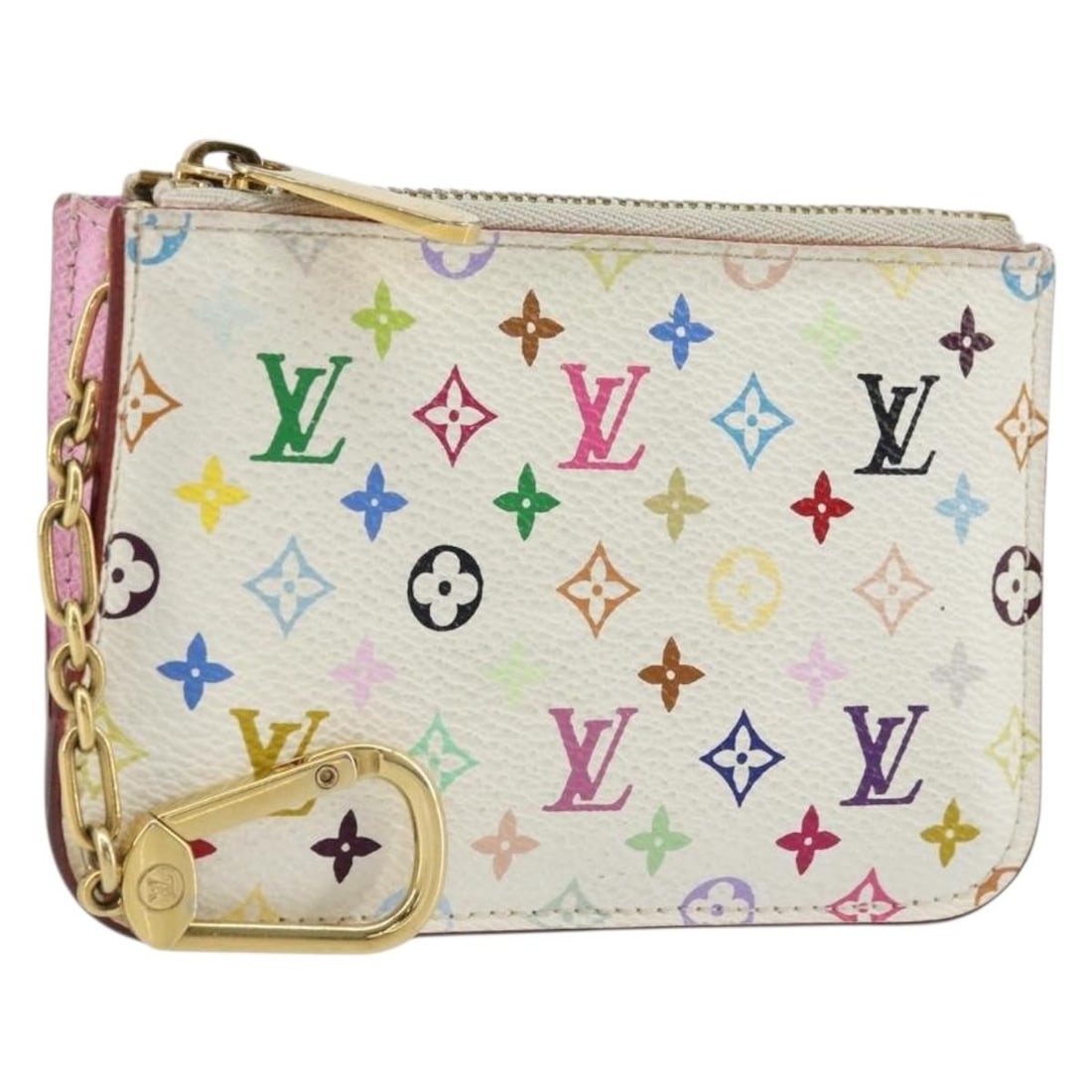 Louis Vuitton Multicolor White Coin Purse M93734: Louis Vuitton Multicolor White Coin Purse M93734 This Louis Vuitton Multicolor Pochette Cles NM coin purse features the iconic Monogram Multicolor canvas in white. Designed for women, it offers a comp