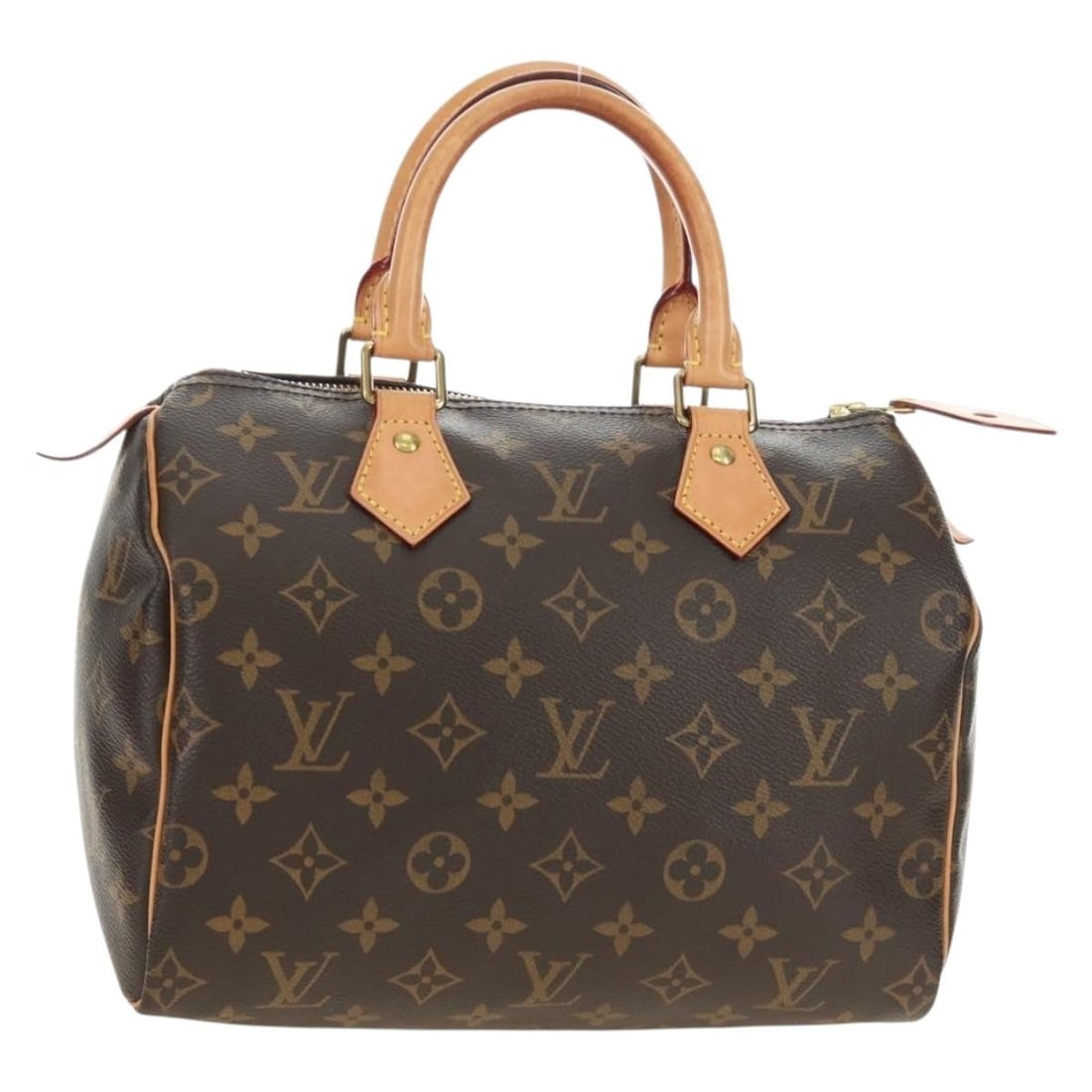 Louis Vuitton M41528 Speedy 25 Monogram Canvas Handbag: Louis Vuitton M41528 Speedy 25 Monogram Canvas Handbag Louis Vuitton Speedy 25 handbag in Monogram canvas, made in France. This women's handbag includes a dust bag, padlock, and two keys. Condition is