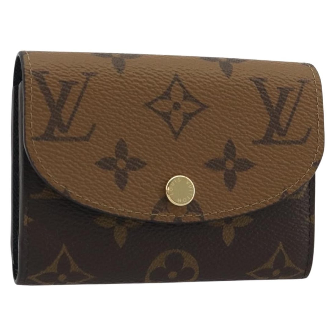 Louis Vuitton M82333 Porte Monnaie Rosary Coin Purse Monogram Reverse: Louis Vuitton M82333 Porte Monnaie Rosary Coin Purse Monogram Reverse Louis Vuitton Porte Monnaie Rosary coin purse in Monogram Reverse canvas. This women's coin purse is made in Spain and includes th