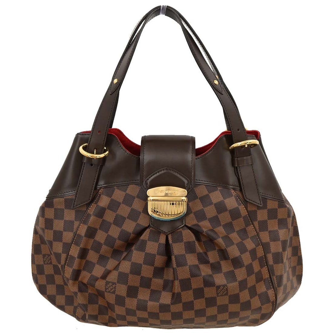 Louis Vuitton Sistina GM Brown Damier Canvas Top Handle Bag N41540: Louis Vuitton Sistina GM Brown Damier Canvas Top Handle Bag N41540 Louis Vuitton Damier Sistina GM handbag in brown Damier canvas and leather, made in Spain. This top handle bag features a zip closure