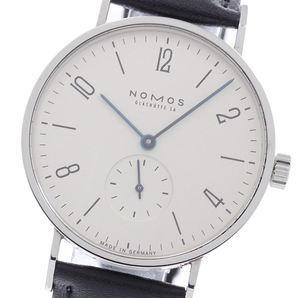 NOMOS Tangente 35 Glashutte TAN1711W2G mens small seconds wristwatch: NOMOS Tangente 35 Glashutte TAN1711W2G mens small seconds wristwatch Pre-owned NOMOS Tangente 35 Glashutte men's wristwatch with small seconds and manual winding movement. This watch features a stainl