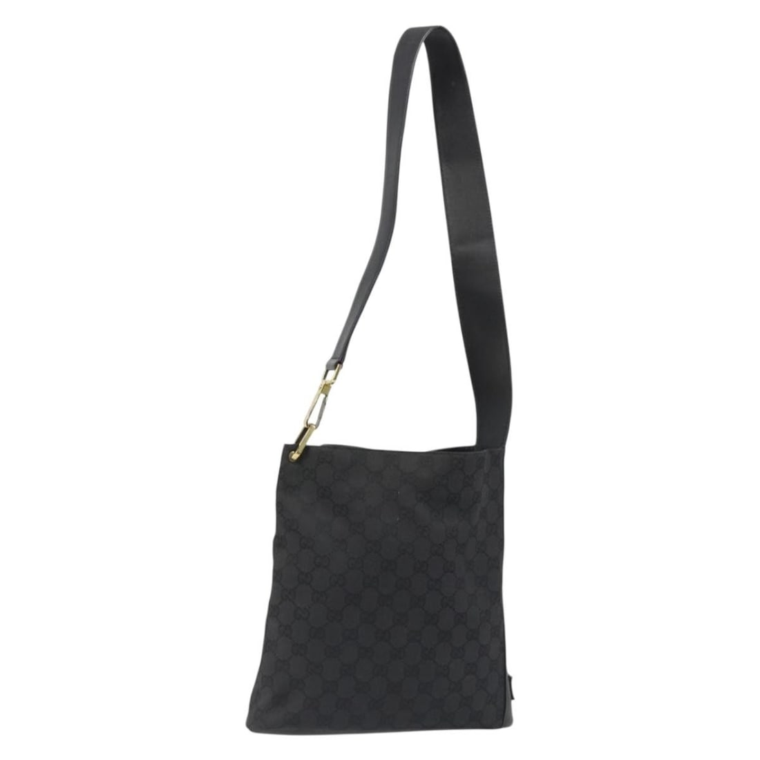 Gucci 91761 GG Canvas Shoulder Bag Black Gold Tone: Gucci 91761 GG Canvas Shoulder Bag Black Gold Tone Gucci GG Canvas shoulder bag in black and gold, made in Italy. This women's bag features GG canvas exterior material and a shoulder strap drop of app