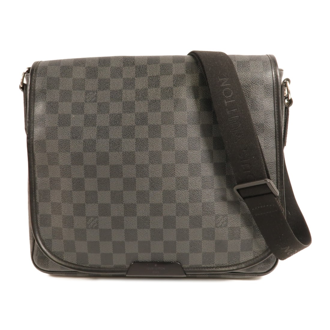 Louis Vuitton Daniel MM Shoulder Bag N58029 Damier Graphite Black: Louis Vuitton Daniel MM Shoulder Bag N58029 Damier Graphite Black Louis Vuitton Daniel MM shoulder bag in black Damier Graphite PVC coated canvas. This men's shoulder bag features a practical layout w