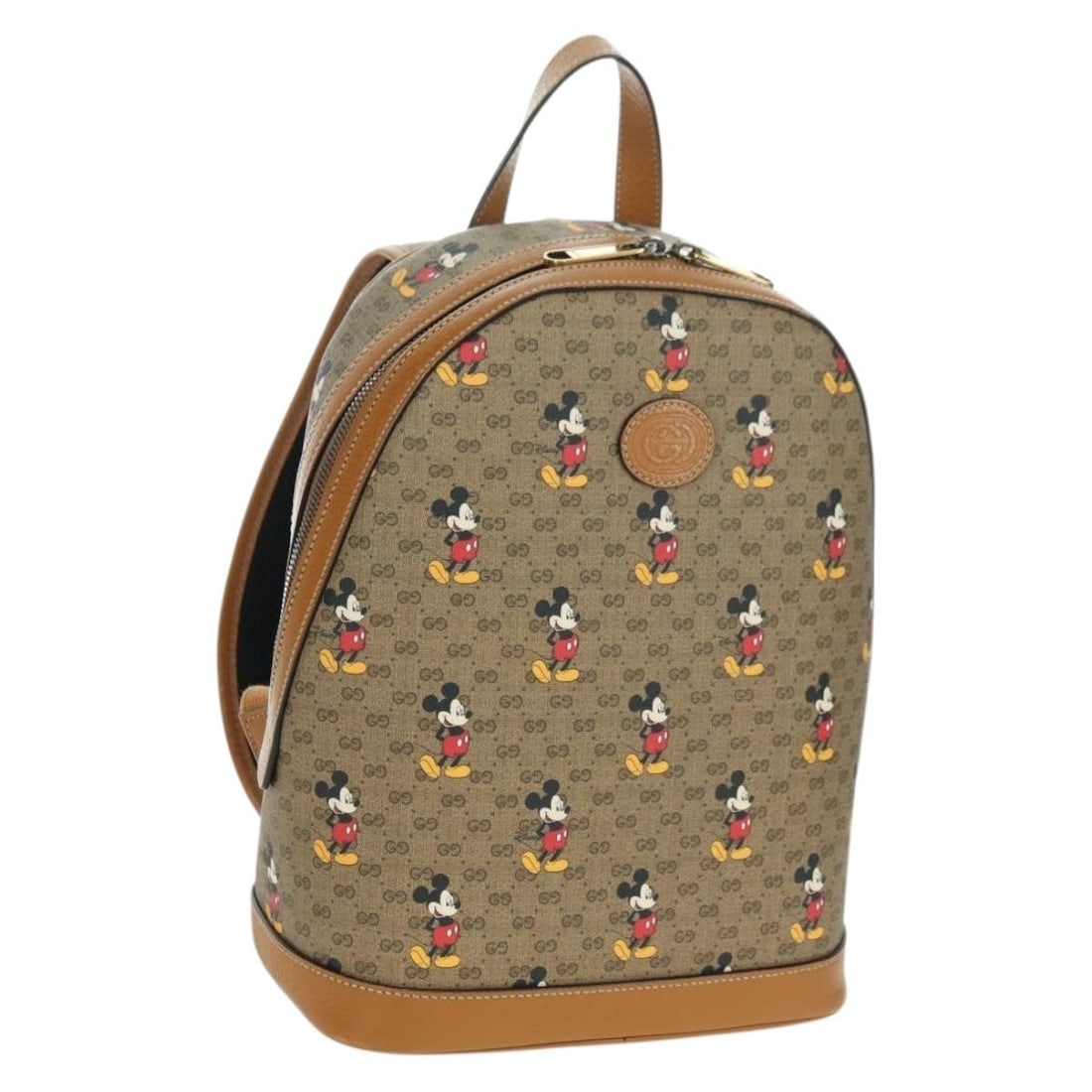Gucci 552884 Disney Micro GG Supreme PVC Backpack Beige Gold: Gucci 552884 Disney Micro GG Supreme PVC Backpack Beige Gold Gucci Micro GG Supreme Disney backpack in beige and gold with PVC leather and Micro Small GG canvas construction. This women's backpack is 