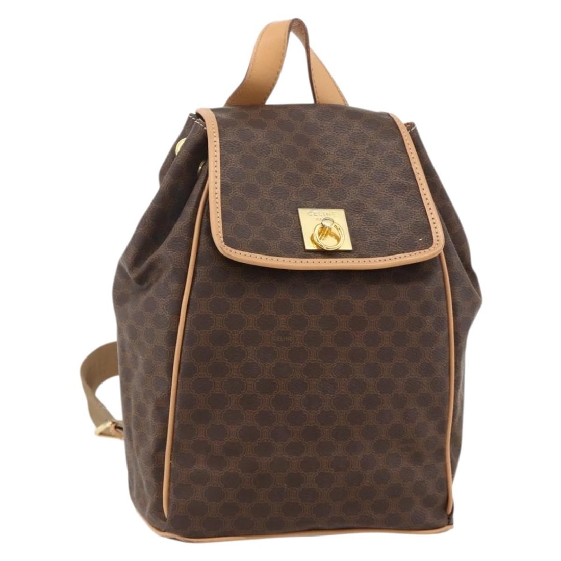 CELINE Macadam Backpack Brown PVC Leather Canvas Gold Tone (1 of 18)