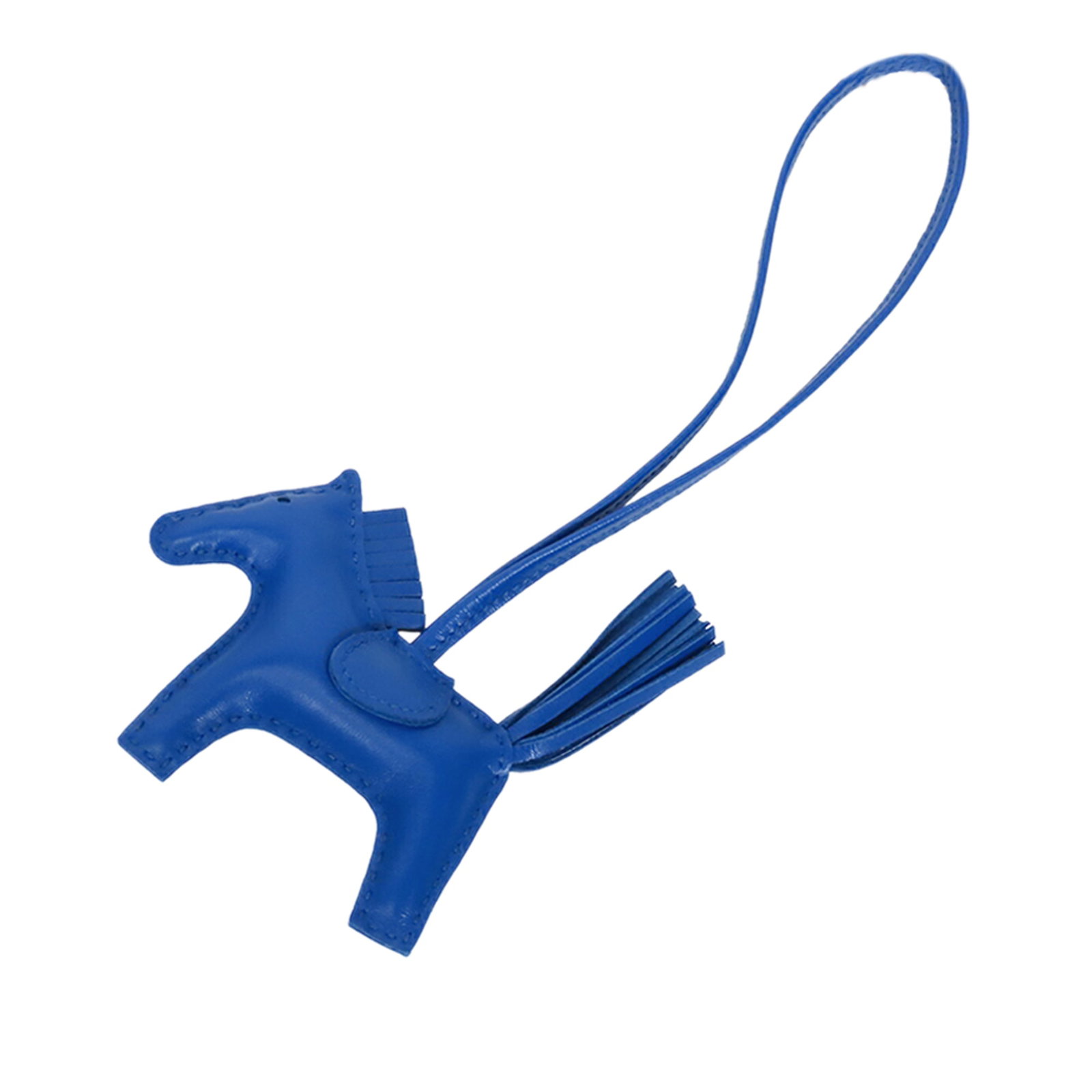 Hermes Rodeo PM bag charm in blue Milo lambskin (1 of 10)