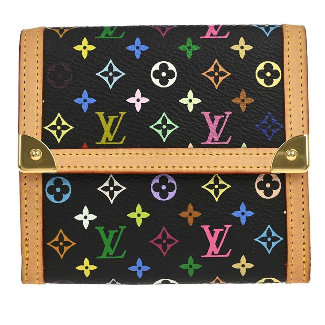 Louis Vuitton M92984 Porte Monnaie Billet Cartes Credit folding wallet: Louis Vuitton M92984 Porte Monnaie Billet Cartes Credit folding wallet Louis Vuitton Porte Monnaie Billet Cartes Credit wallet in black Monogram Multicolor canvas with leather trim and logo accents. T