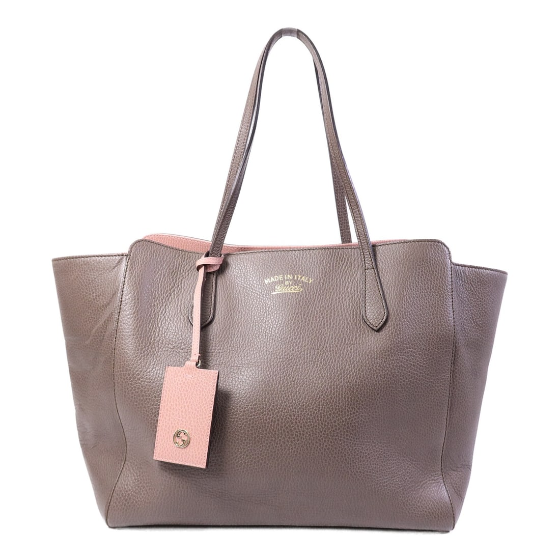 GUCCI 354397 GG Tote Bag Brown Calfskin Leather: GUCCI 354397 GG Tote Bag Brown Calfskin Leather GUCCI GG GHW Tote Bag model 354397 in brown calfskin (cowhide) leather. This women's tote bag is made in Italy and features a magnetic pocket, two open 