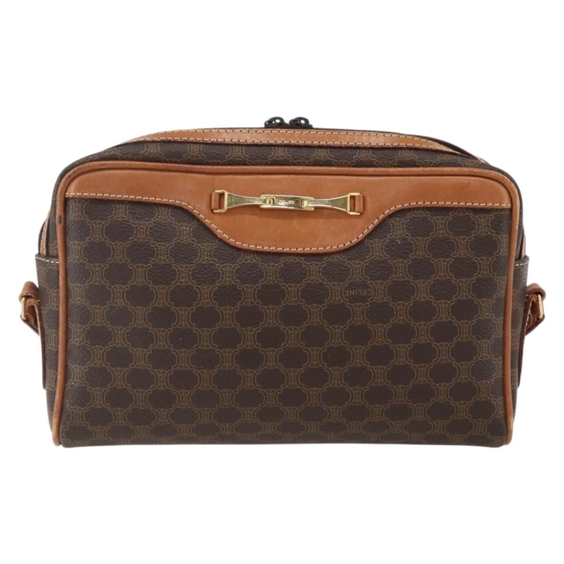 Celine Vintage Macadam Shoulder Bag Brown Canvas Leather: Celine Vintage Macadam Shoulder Bag Brown Canvas Leather This Celine Vintage Macadam shoulder bag features classic brown canvas with leather accents. Designed for women, it offers a timeless look and 