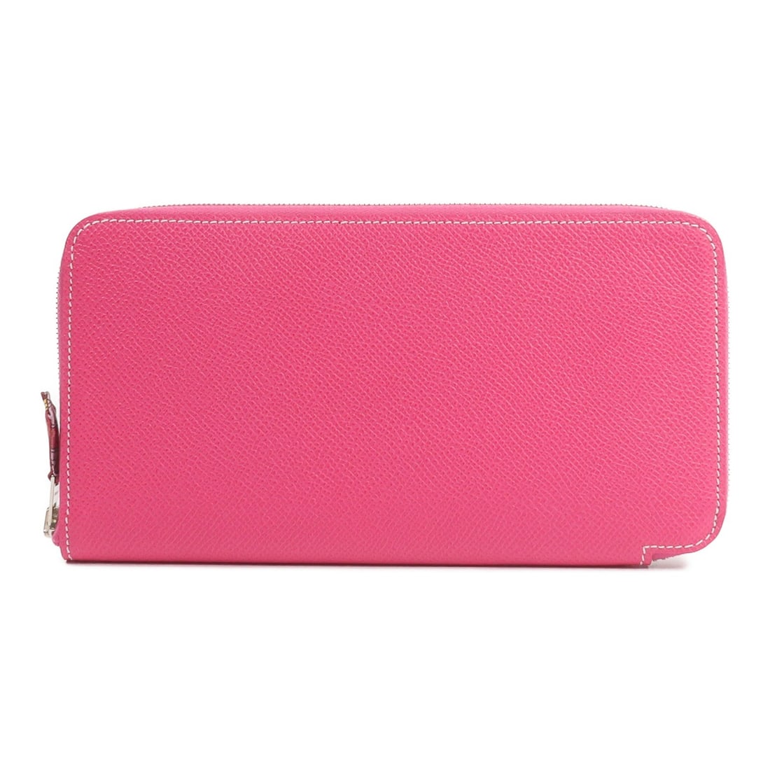 Hermes Silk In Long Wallet Epsom Calfskin Rose Tyrien PHW: Hermes Silk In Long Wallet Epsom Calfskin Rose Tyrien PHW Hermes PHW Silk In Long Wallet in Rose Tyrien features Epsom leather with calfskin (cowhide) accents. It includes a fastener closure, a coin c