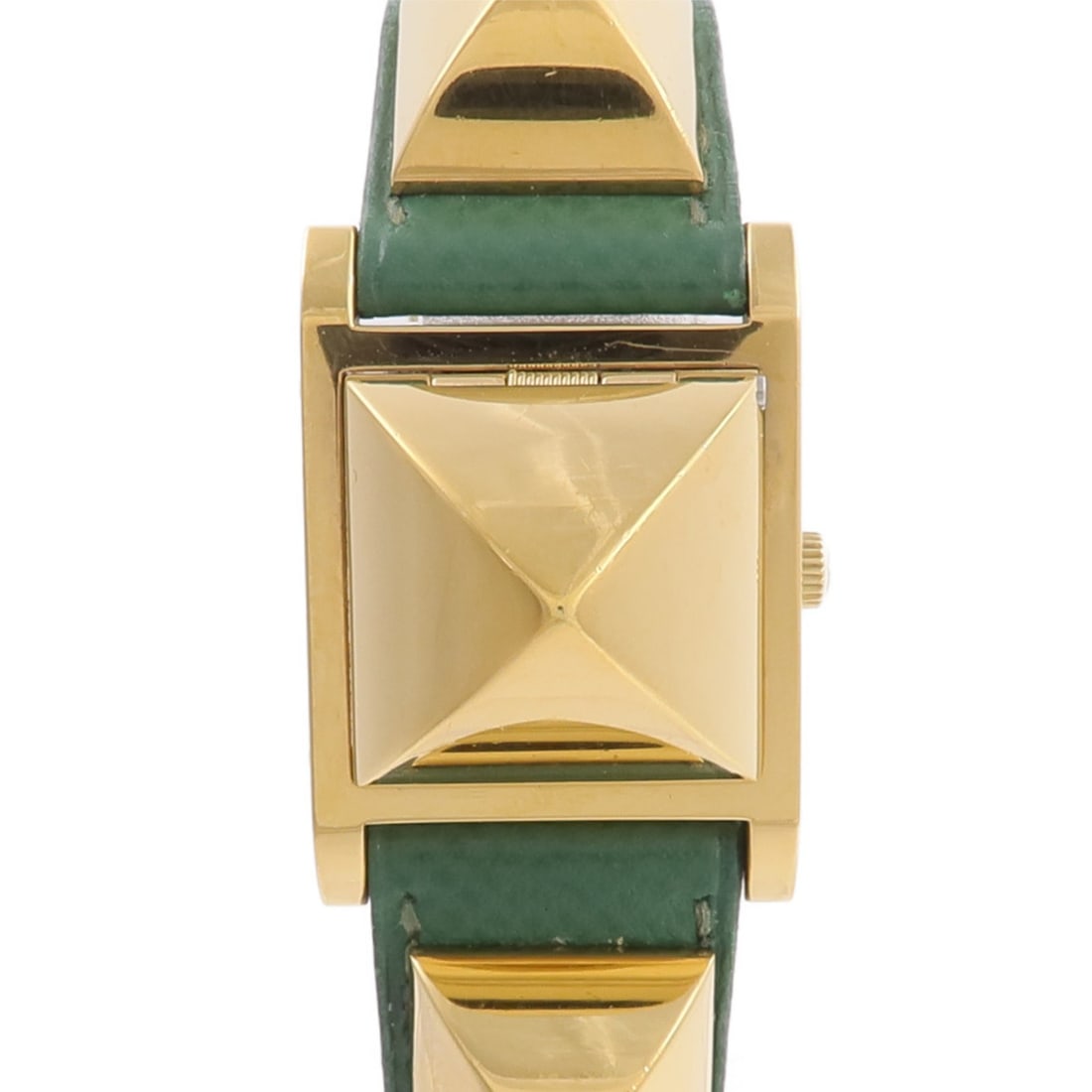 HERMES Medor ME1.201 Women's Quartz Wristwatch White Gold Plated Leather: HERMES Medor ME1.201 Women's Quartz Wristwatch White Gold Plated Leather Hermes Medor ME1.201 quartz wristwatch for ladies with a white dial and white frame color. The watch features a gold plated cas