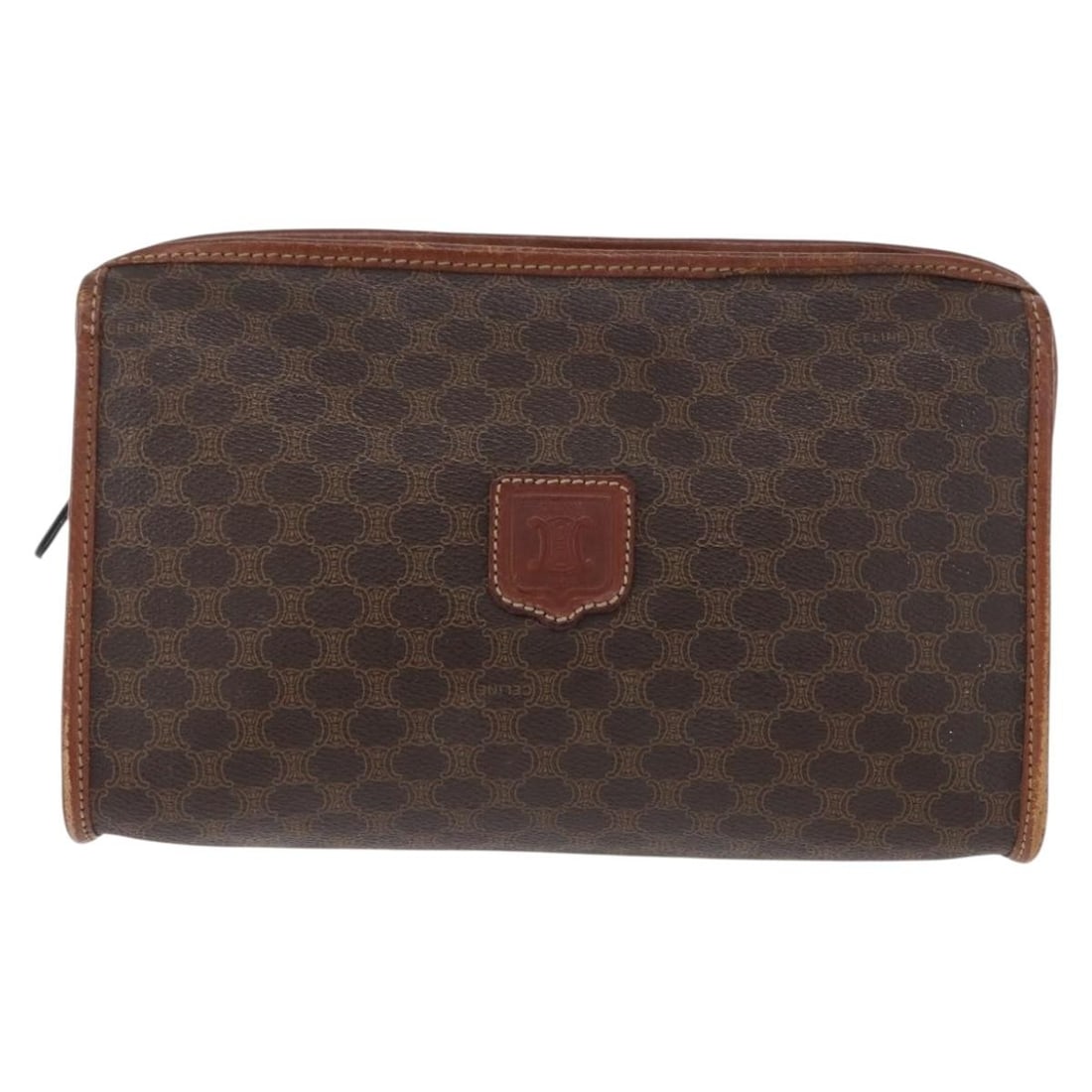 Celine Macadam Brown Canvas Leather Pochette Bag Italy: Celine Macadam Brown Canvas Leather Pochette Bag Italy This Celine Macadam Pochette is crafted from brown canvas with leather accents and features the iconic Macadam pattern. Designed for women, it of
