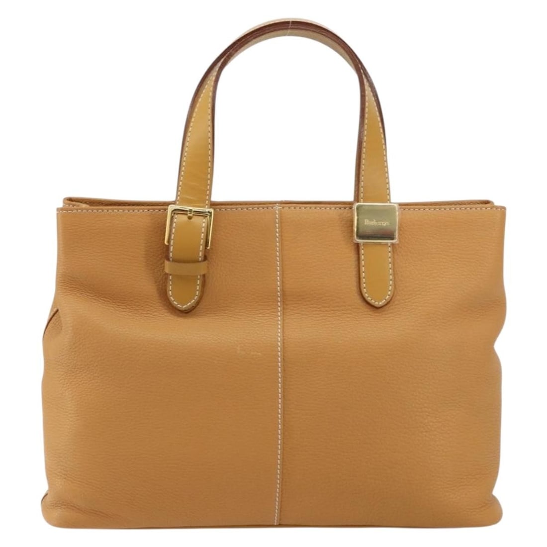 Burberry Vintage Beige Leather Tote Bag: Burberry Vintage Beige Leather Tote Bag This Burberry vintage tote bag is crafted from beige leather, designed for female use. It features a spacious interior with pockets and metal fittings. The bag 