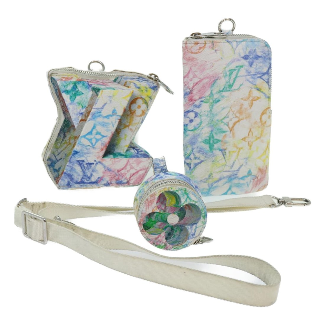 Louis Vuitton M57277 Monogram Canvas Multicolor Pouch with Box Dust Bag: Louis Vuitton M57277 Monogram Canvas Multicolor Pouch with Box Dust Bag Louis Vuitton Monogram Pastel Colors LV Block multicolor pouch in Monogram Canvas, made in France. The item comes with a dust ba