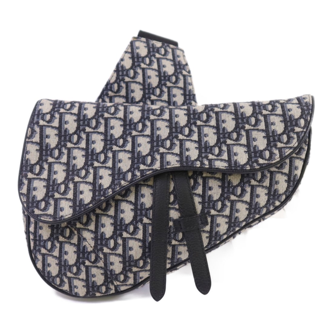 Dior Saddle Shoulder Bag Blue Oblique Canvas CD SHW: Dior Saddle Shoulder Bag Blue Oblique Canvas CD SHW A Christian Dior Saddle Oblique shoulder bag in blue canvas. The bag is described as a mens regular-size shoulder bag and comes with a storage bag. 
