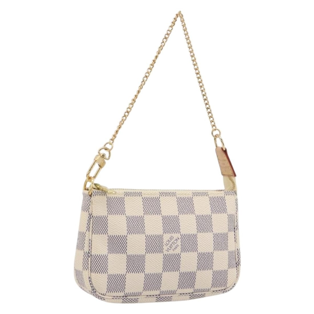 Louis Vuitton N58010 Mini Accessory Pouch Damier Azur Canvas: Louis Vuitton N58010 Mini Accessory Pouch Damier Azur Canvas Louis Vuitton Mini Pochette Accessoires pouch in Damier Azur canvas. This women's accessory pouch is made in France and features a compact 