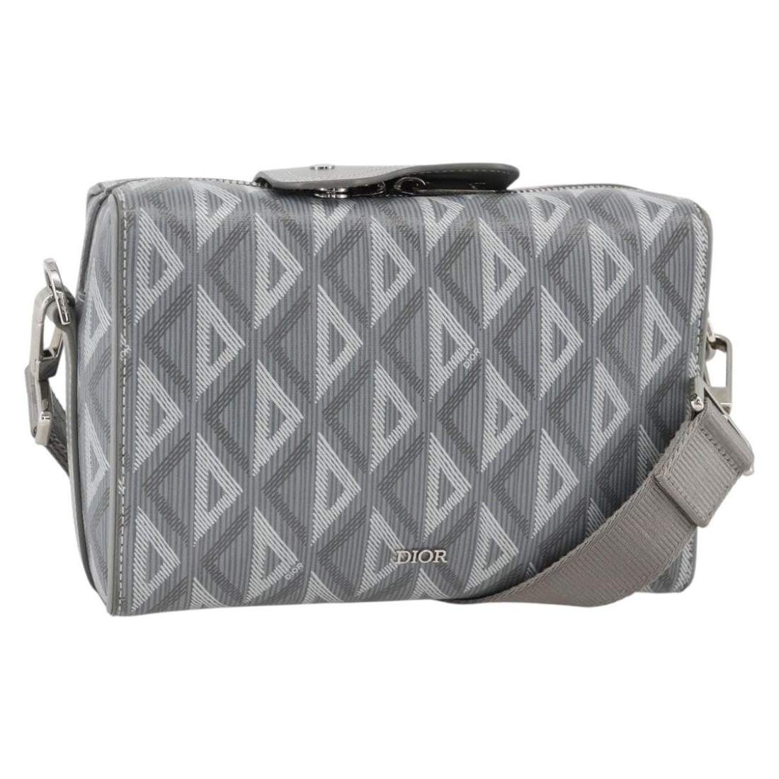 Christian Dior Rango 22 PVC Leather Shoulder Bag Gray Silver (1 of 18)