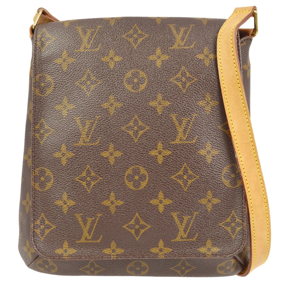 Louis Vuitton Musette Salsa Monogram Shoulder Bag M51258 France: Louis Vuitton Musette Salsa Monogram Shoulder Bag M51258 France Vintage Louis Vuitton Musette Salsa short strap shoulder bag in brown Monogram canvas with leather trim. This small shoulder bag feature