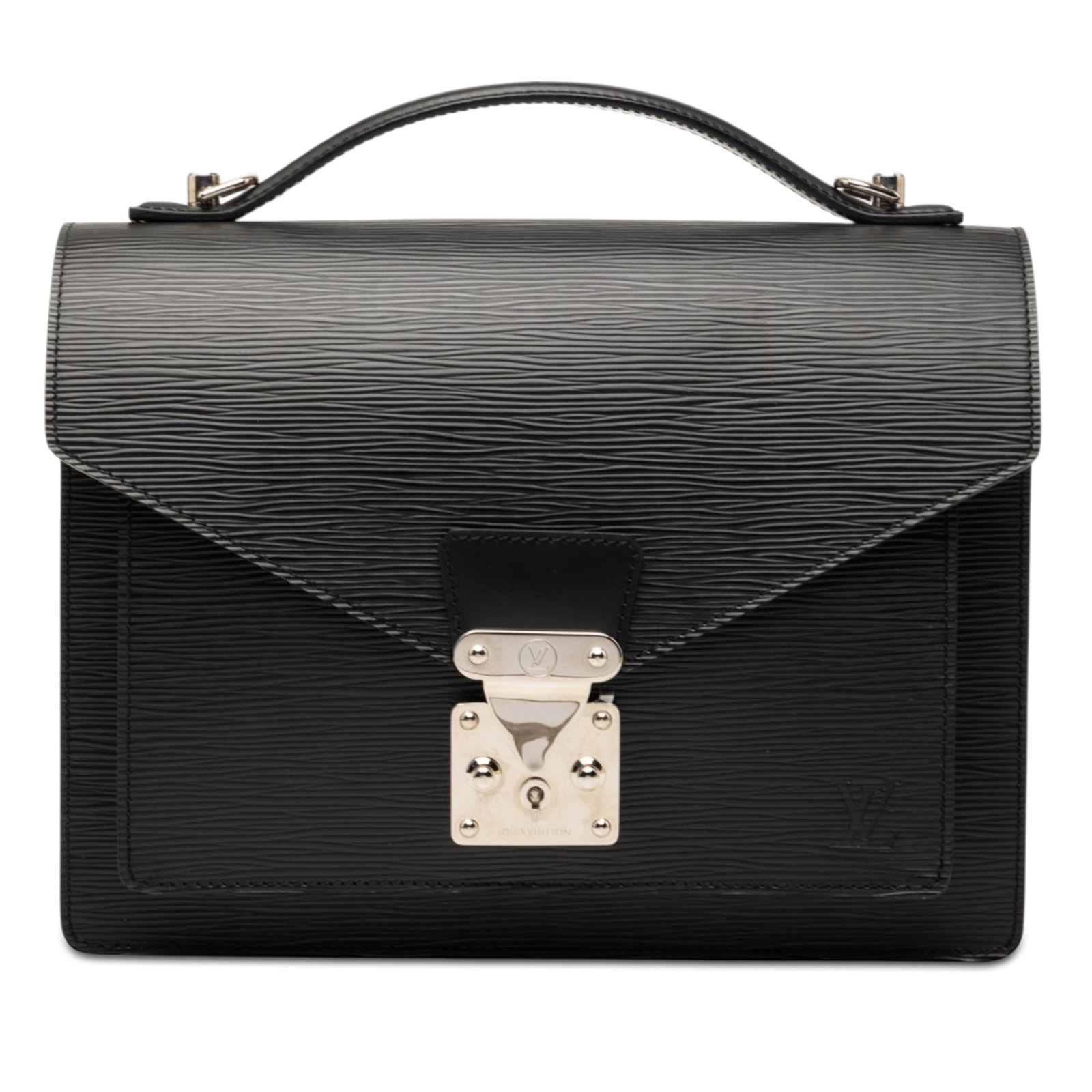 Louis Vuitton Monceau 28 Epi Leather Top Handle Bag Black (1 of 8)