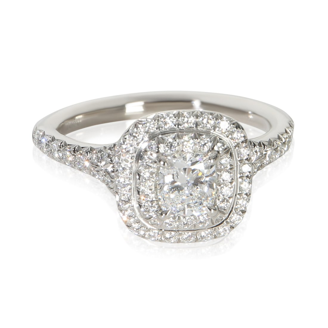Tiffany Co Soleste Platinum Engagement Ring 0.45 ct Cushion Diamond (1 of 5)