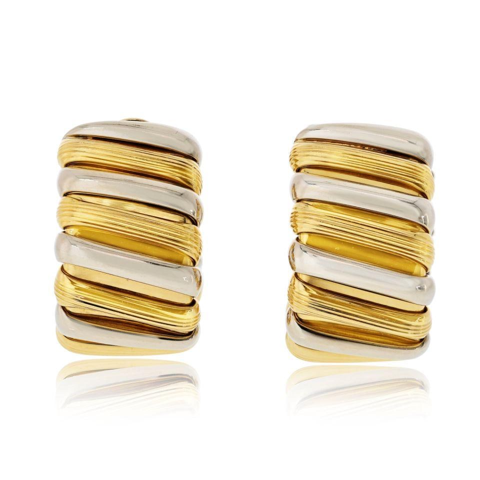Bvlgari Clip Earrings in 18K Two Tone Gold (1 of 7)