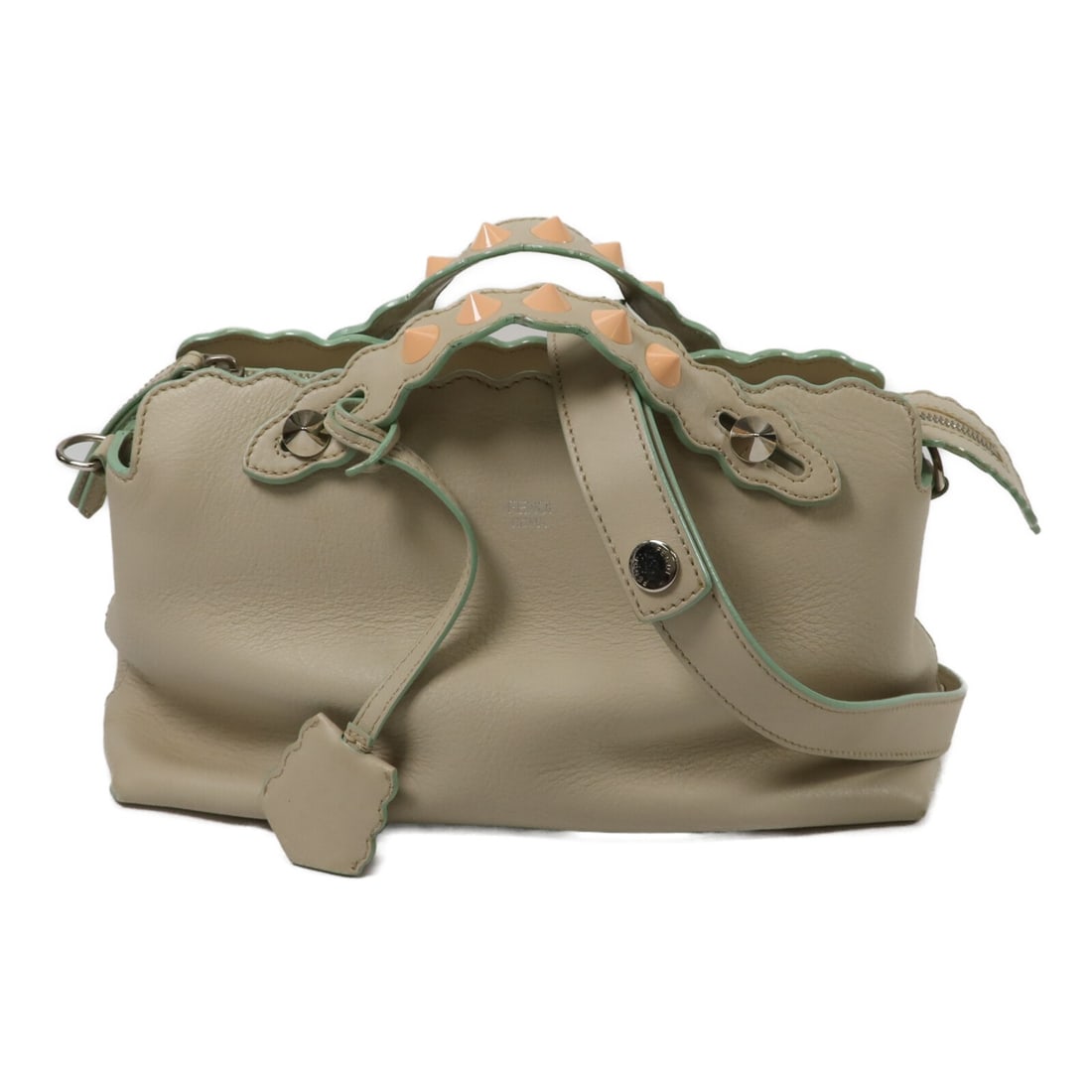 FENDI By The Way 8BL124 gray calfskin 2way shoulder bag: FENDI By The Way 8BL124 gray calfskin 2way shoulder bag Fendi By The Way 2-way shoulder bag in gray calfskin leather. This women's bag features a structured silhouette with interior open pockets and a