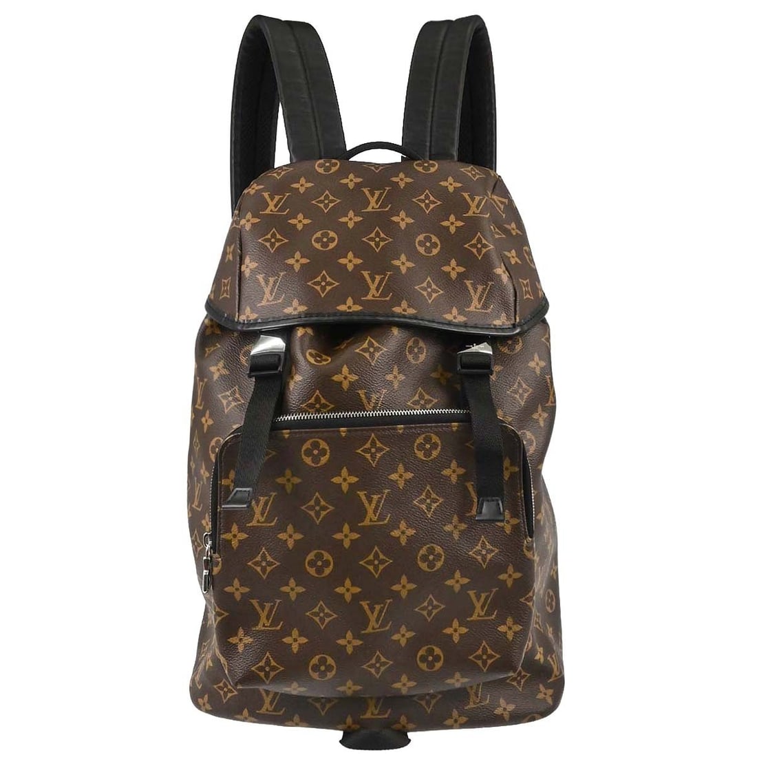 Louis Vuitton Zack Medium Backpack Monogram Macassar Brown M43422: Louis Vuitton Zack Medium Backpack Monogram Macassar Brown M43422 Louis Vuitton Zack backpack from the Monogram Macassar line, crafted in brown and black monogram canvas with leather trim. This medium