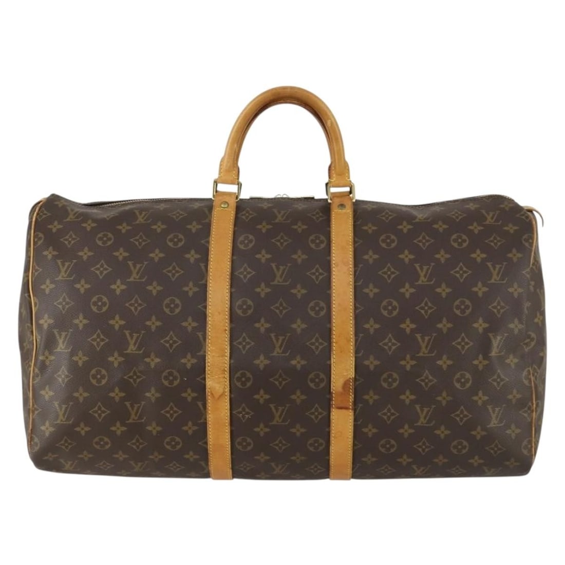 Louis Vuitton Monogram Canvas Keepall Unisex Travel Bag 55cm: Louis Vuitton Monogram Canvas Keepall Unisex Travel Bag 55cm This Louis Vuitton Keepall Bag features the signature monogram canvas in brown and is designed for unisex use. Crafted in France, the bag s