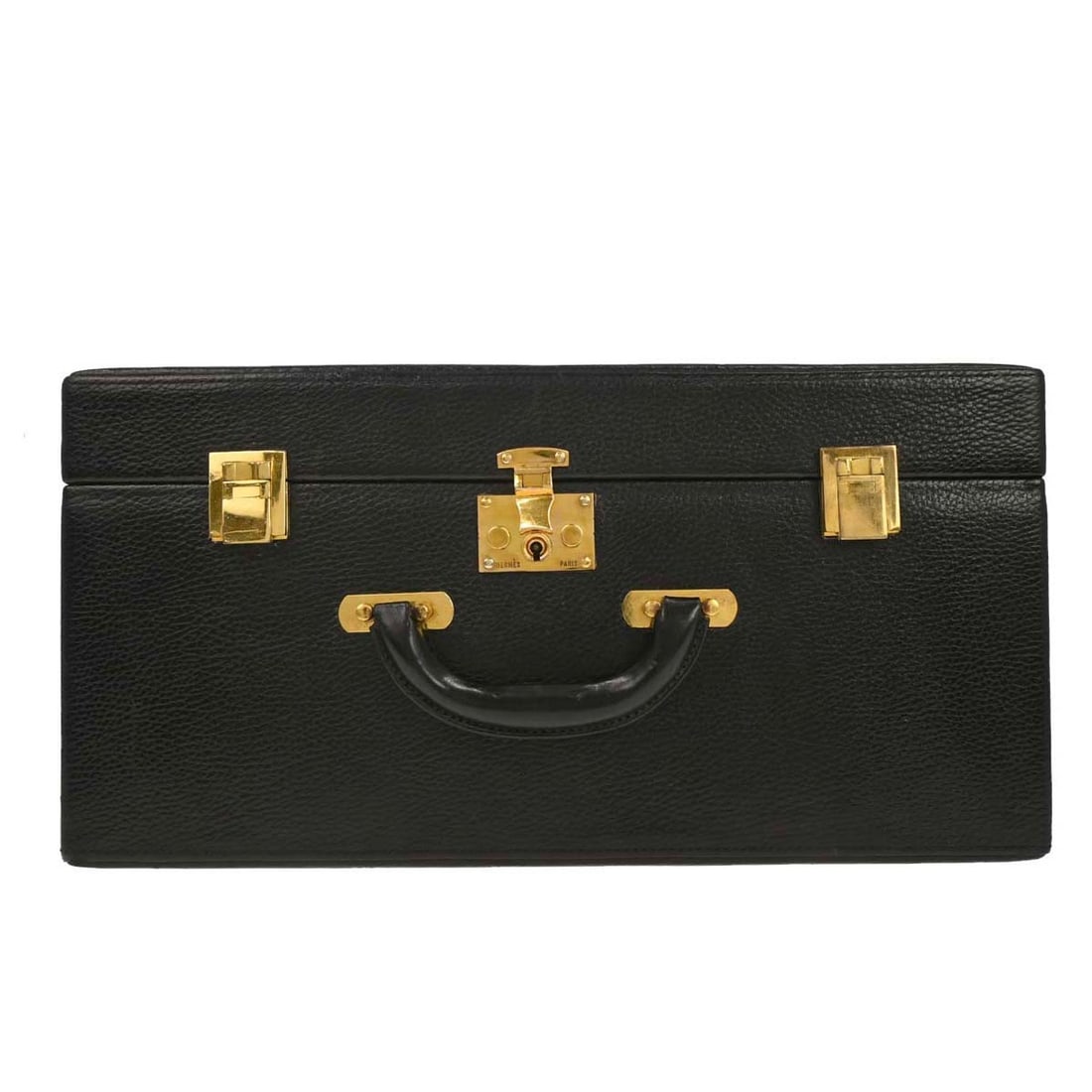 Hermes Trunk Top Handle Bag Black Ardennes Leather with Key (1 of 18)