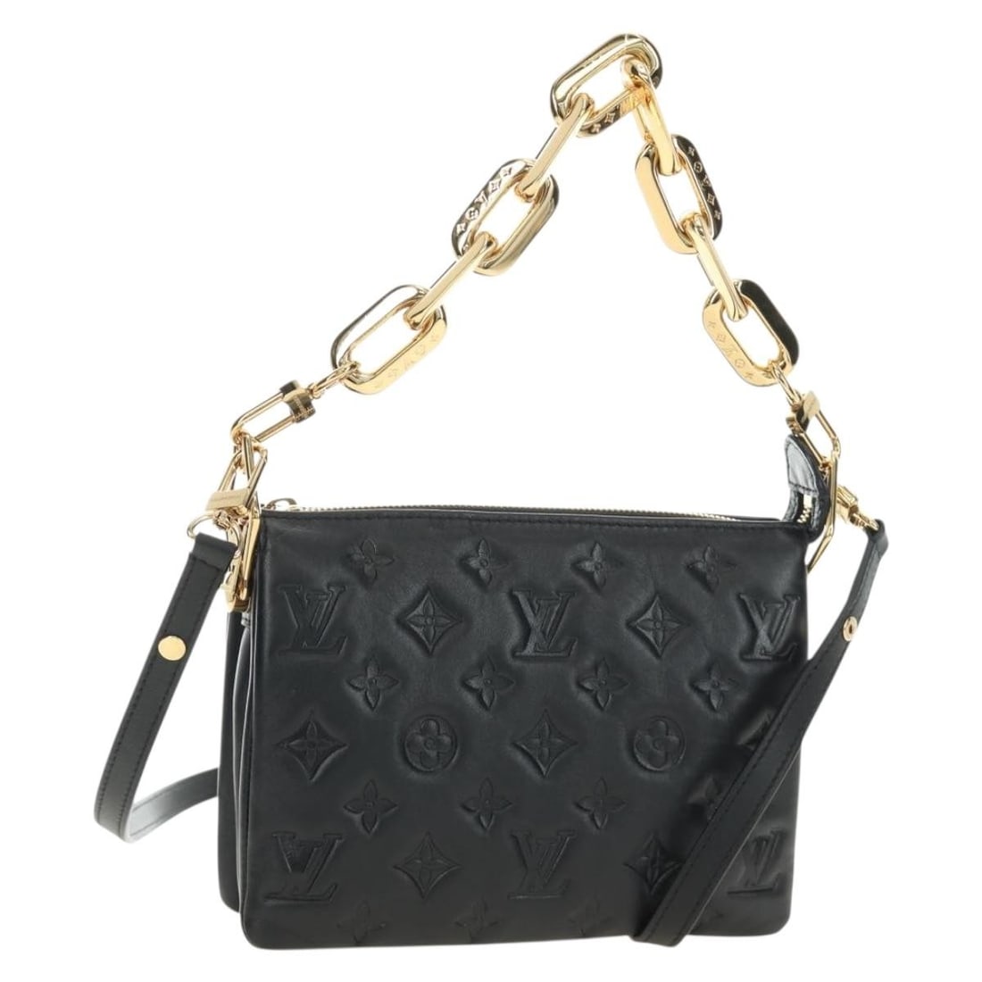 Louis Vuitton Kussan BB Black Monogram Canvas Shoulder Bag M21259: Louis Vuitton Kussan BB Black Monogram Canvas Shoulder Bag M21259 Louis Vuitton Kussan BB shoulder bag in black Monogram canvas. This women's bag includes a dust bag and is made in France. Condition i