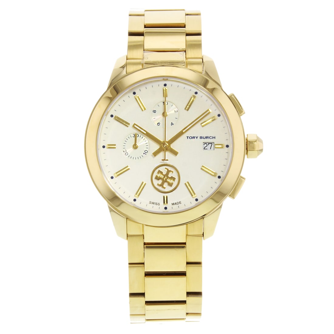 Tory Burch Collins TB1250 Gold Tone Cream Dial Quartz Ladies Watch: Tory Burch Collins TB1250 Gold Tone Cream Dial Quartz Ladies Watch This Tory Burch Collins TB1250 ladies' wristwatch combines elegance with casual sophistication. Featuring a cream dial with non-numer