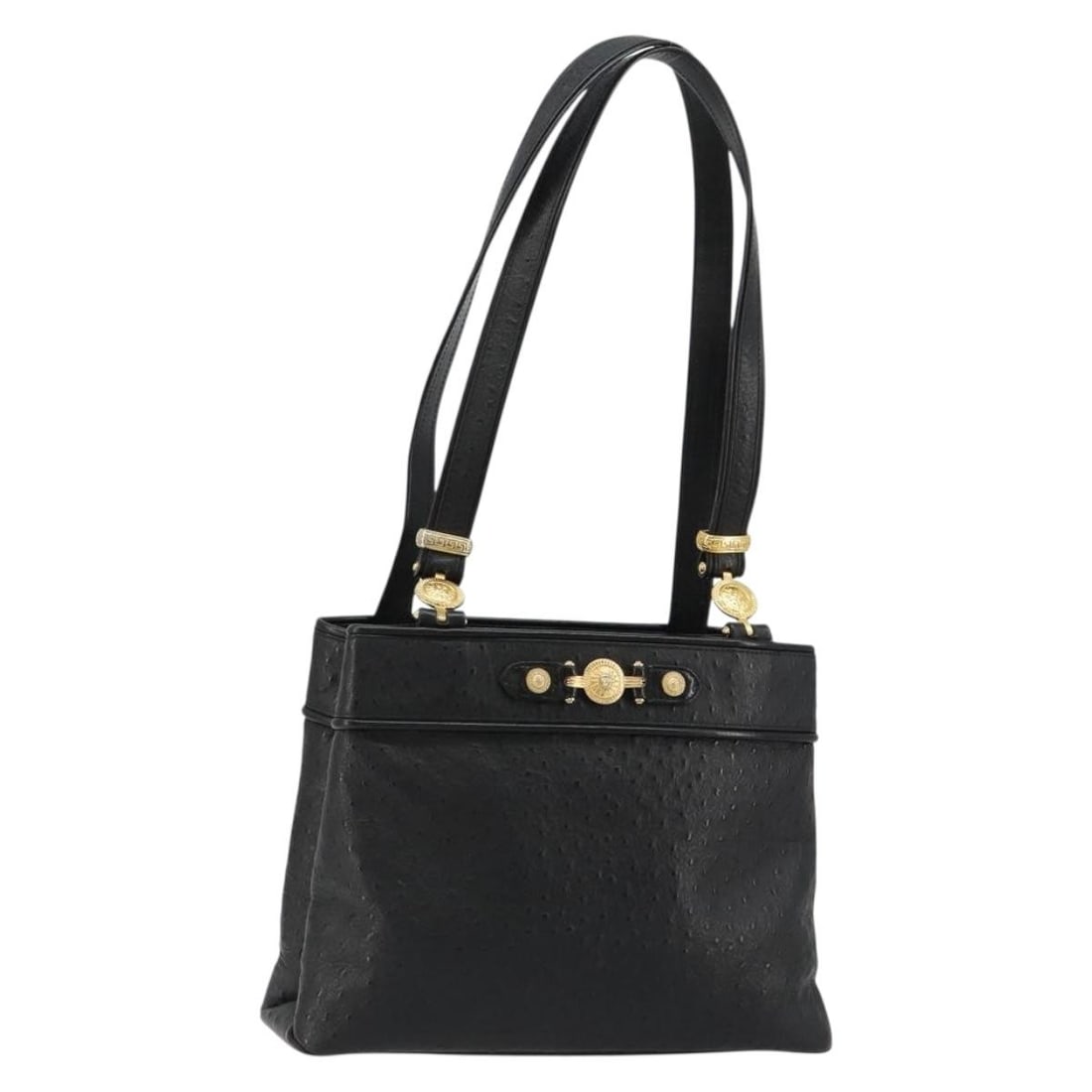Black Leather Shoulder Bag by Gianni Versace Gold Tone (1 of 18)